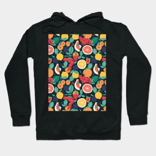 Colorful Fruit Motif in Seamless Pattern V1 Hoodie